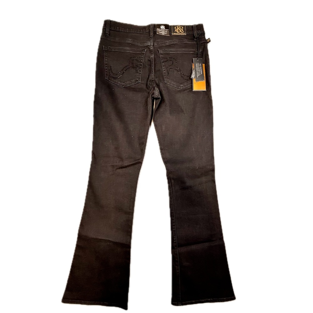Rock & Republic Kendra Curvy Bootcut Jeans Black Mid Rise Womens 14M R011781 NWT - Picture 8 of 11